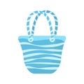 Vector illustration of a summer beach bag in blue tones Royalty Free Stock Photo